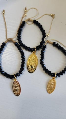 Pulseras Cuencas  Negras Virgen