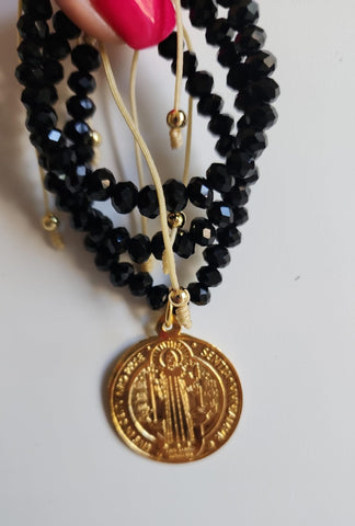 Trio de Pulseras en Cuencas  San Benito  Negro