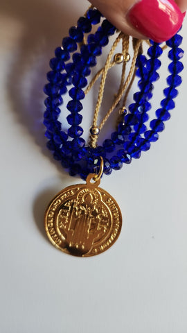 Trio de Pulseras en Cuencas  San Benito  Azul