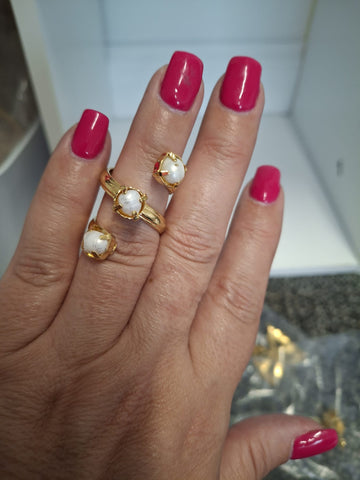 Anillo de Espiral  Con perlas