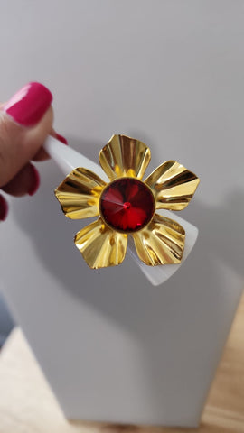 Anillo Flor  Rojo