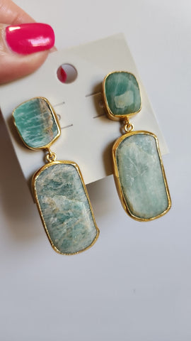 Aretes Fucsita  Verde
