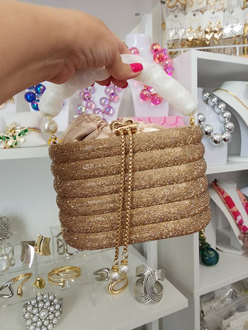 Cartera con Escarcha  Mango en Perlas