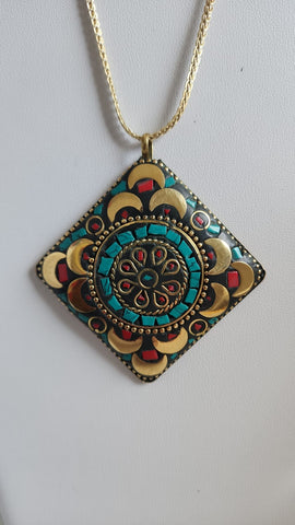 Mosaico Diamante  Luna con Turquesa