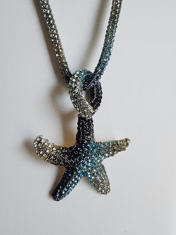 Collar Diamantados de Estrella  Tonalidades de Azul