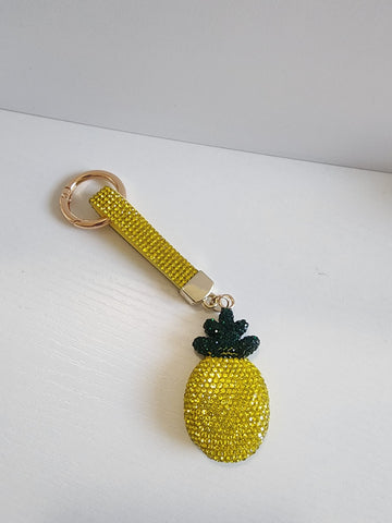 Llavero Diamamtado  Piña  Amarillo