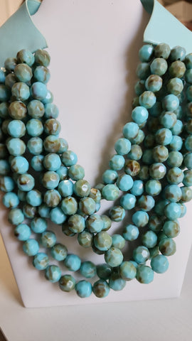 Collar en Capas  Cerradura Iman y Cuero