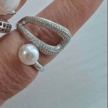 Anillo una perla Plata