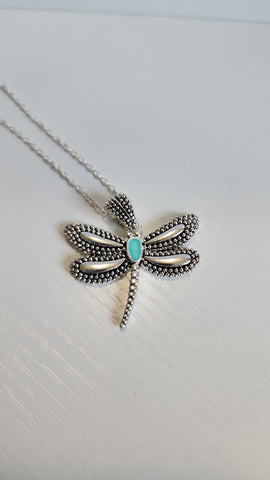 Cadena Libélula  Con Aretes Turquesa