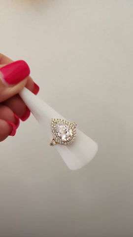 Anillo Gota Diamantada