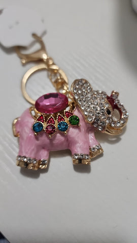 Llavero elefante rosa
