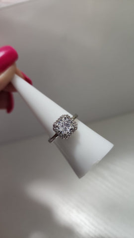 Anillo cuadrado pequeño Clear