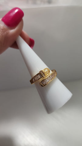 Anillo correa diamantada # 3