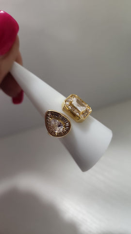 Anillo gota cuadrado