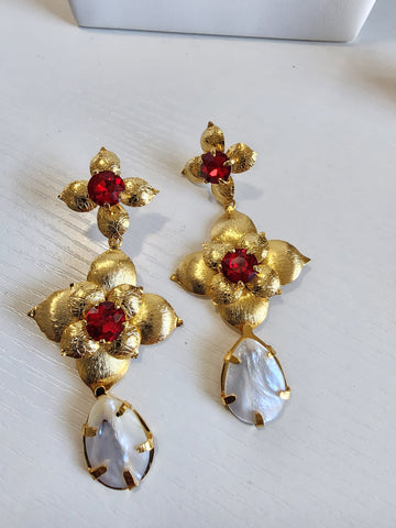 Aretes Daysi Doble Rojo