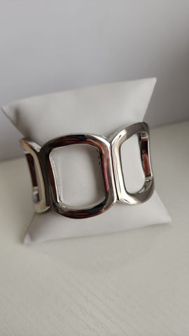 Bangel en cuadrados Plata