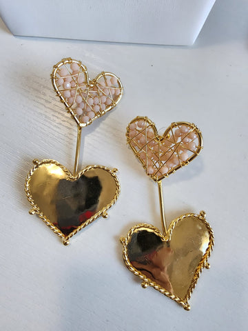 Aretes colgante de cuencas Crema