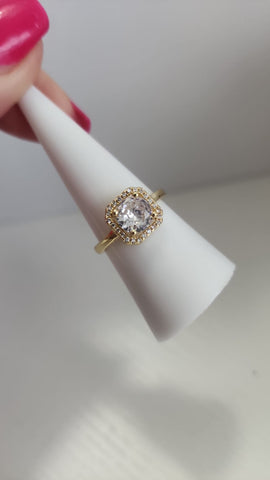 Anillo dos piedras clear