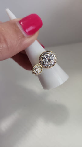 Anillo cuadrado clear oro