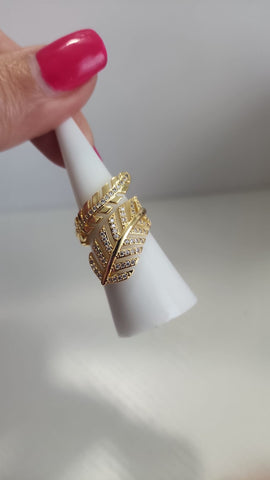 Anillo de Hoja diamantada # 1