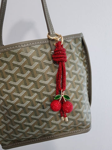 Llavero de Cherry  Diamantado Rojo Nudo