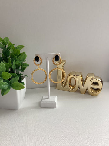 Aretes Circulo con piedra 24K