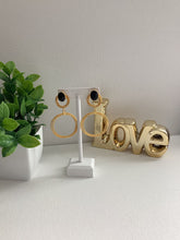 Aretes Circulo con piedra 24K