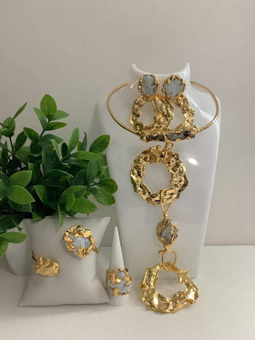 Set Rocoso  Blanco Choker