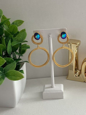 Arete Circular  Azul Tornasol