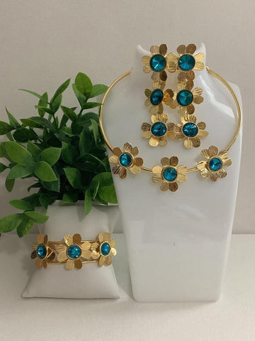 Set Florecita Turquesa