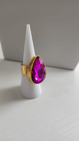 Anillo de Gota  Fushia
