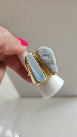 Anillo de Cristal azul cielo