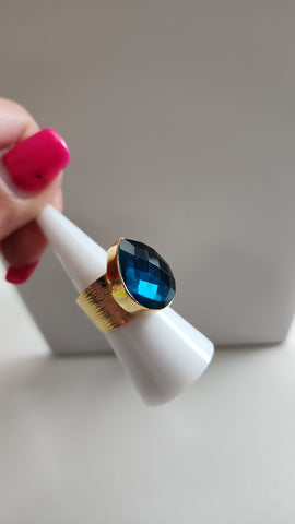 Anillo Turquesa  Cristal de la india