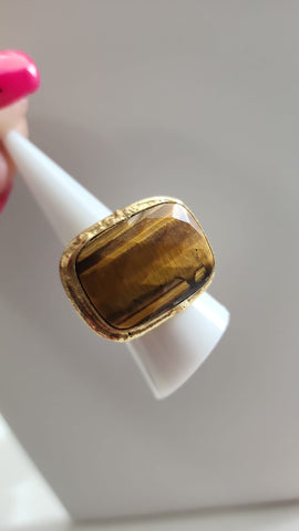 Anillo Rectangular Ojo de Tigre