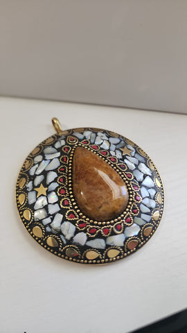 Gema Mosaico Grande  Blanco Piedra Marrón # 2