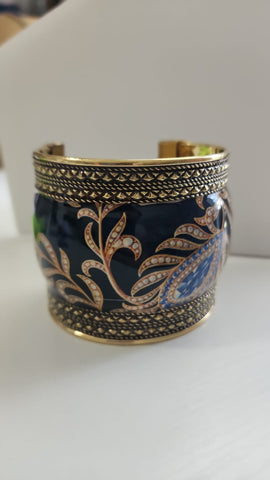 Bangel Pintado Base Azul Hojas