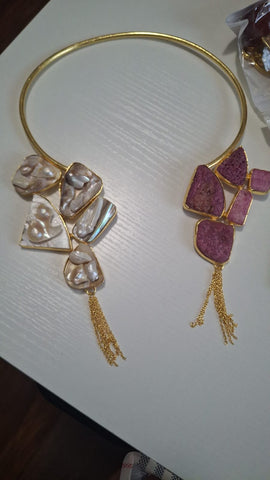 Choker Rodocrosita Perla