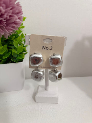 375-Set de Piedra Arete Plata