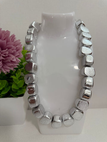 375-Set de Piedra  Collar Plata