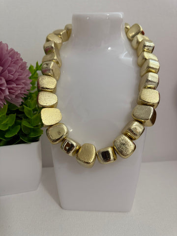 #375-Set de Piedra  Collar Oro