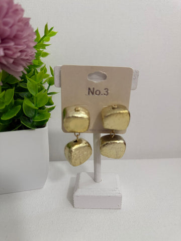 #375-Set de Piedra  Aretes Oro