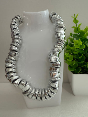 179-Set de piedra Collar Plata