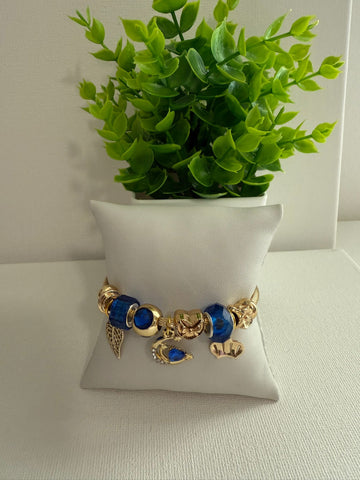 Pulsera de charm Azul con luna