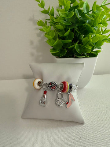 Pulsera de charm  Plata en colores de zapato