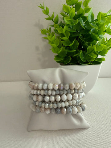 Bonche de pulsera  Color -coral,azul/gris