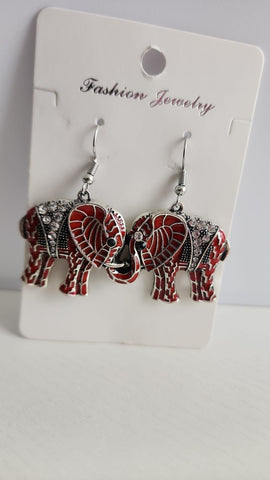 Aretes Elefantes rojo