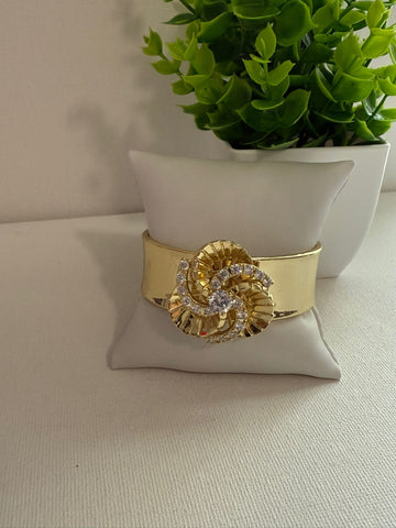 Bangle flor con circonia