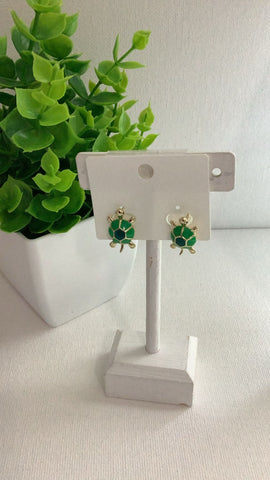 Aretes tortuga verde