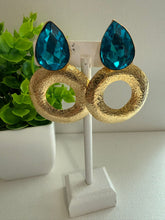 Aretes círculo con gota Cristal