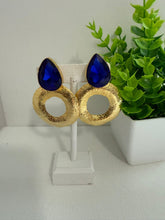 Aretes círculo con gota Cristal